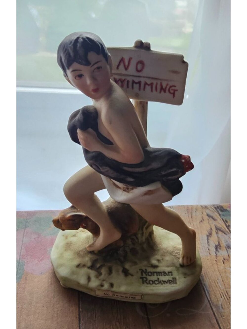 Norman Rockwell "No Swimming" Saturday Evening Post Figurine Dave Grossman 1973